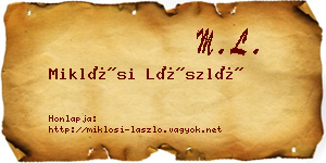 Miklósi László névjegykártya